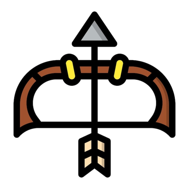 Ilustración del diseño del icono vectorial del arco