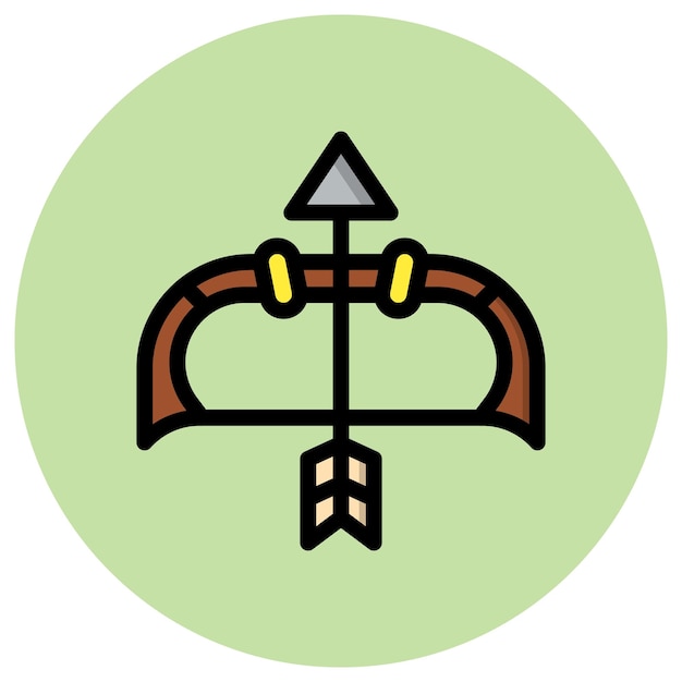 Ilustración del diseño del icono vectorial del arco