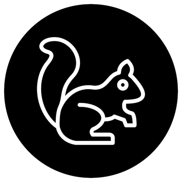 Ilustración del diseño del icono vectorial de la ardilla