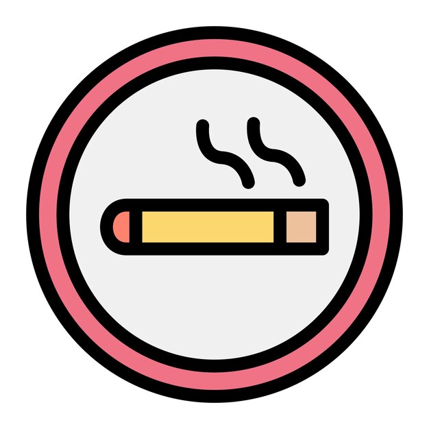 Ilustración del diseño del icono vectorial del área para fumar