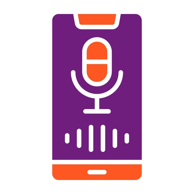 Ilustración del diseño del icono vectorial del asistente de voz