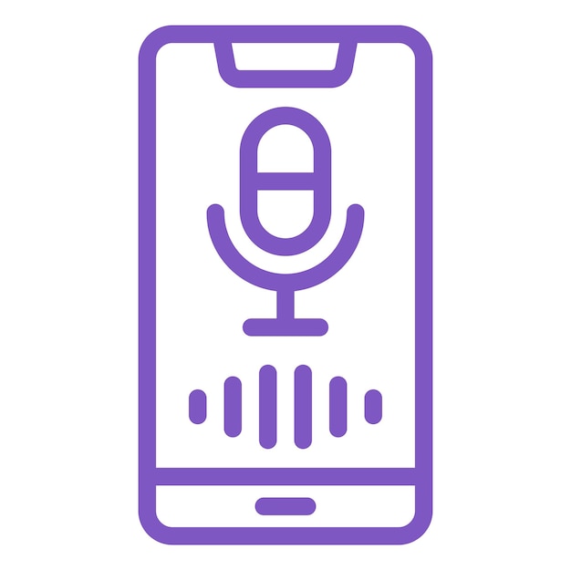 Ilustración del diseño del icono vectorial del asistente de voz