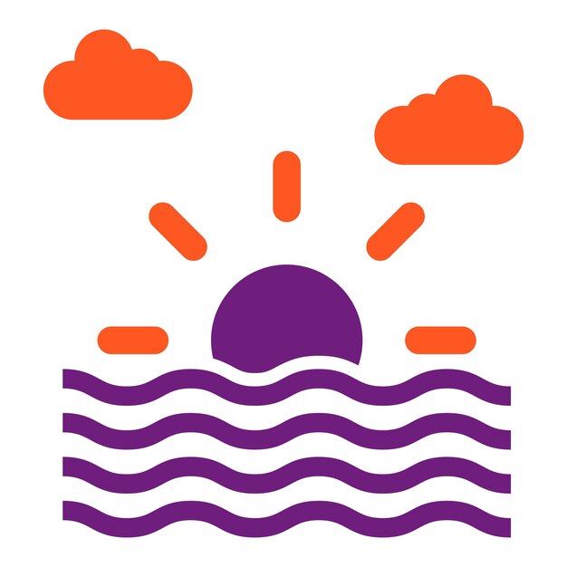 Ilustración del diseño del icono vectorial del atardecer