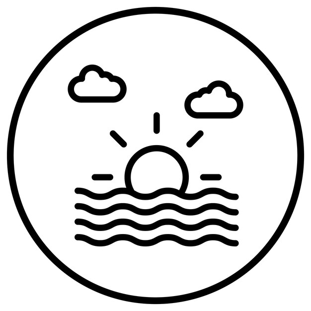 Ilustración del diseño del icono vectorial del atardecer