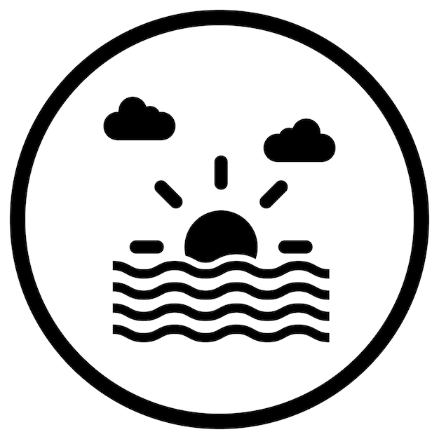 Ilustración del diseño del icono vectorial del atardecer