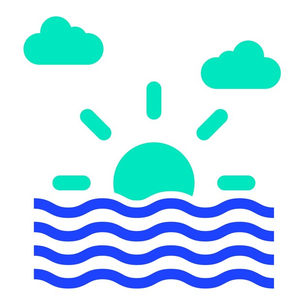 Ilustración del diseño del icono vectorial del atardecer