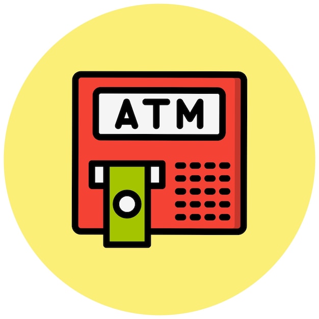 Ilustración del diseño del icono vectorial de Atm