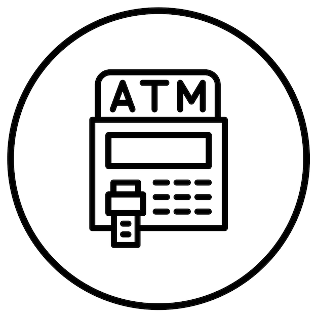 Ilustración del diseño del icono vectorial de Atm