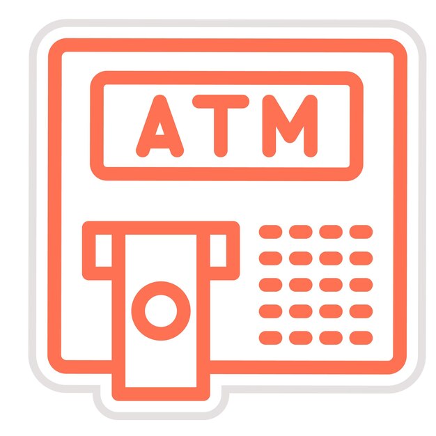 Ilustración del diseño del icono vectorial de Atm
