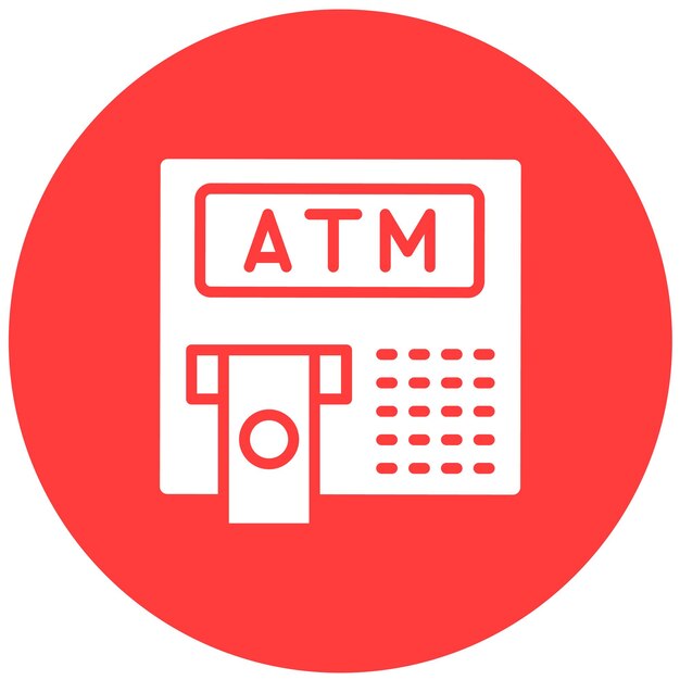 Ilustración del diseño del icono vectorial de Atm