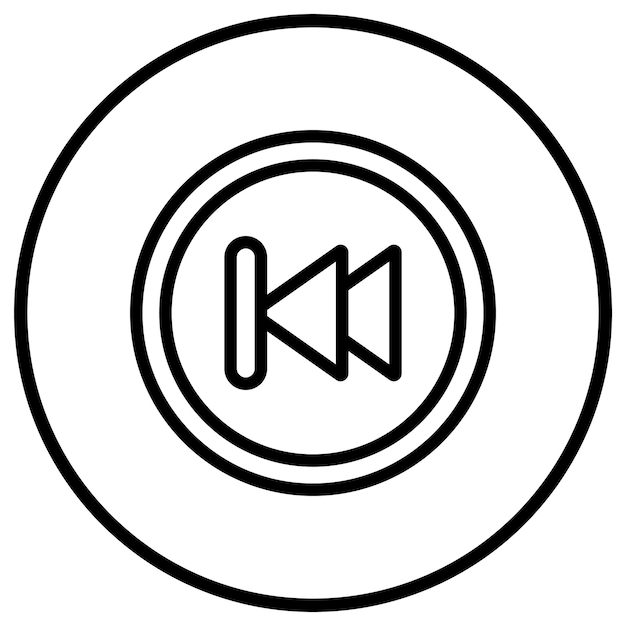 Ilustración del diseño del icono vectorial hacia atrás