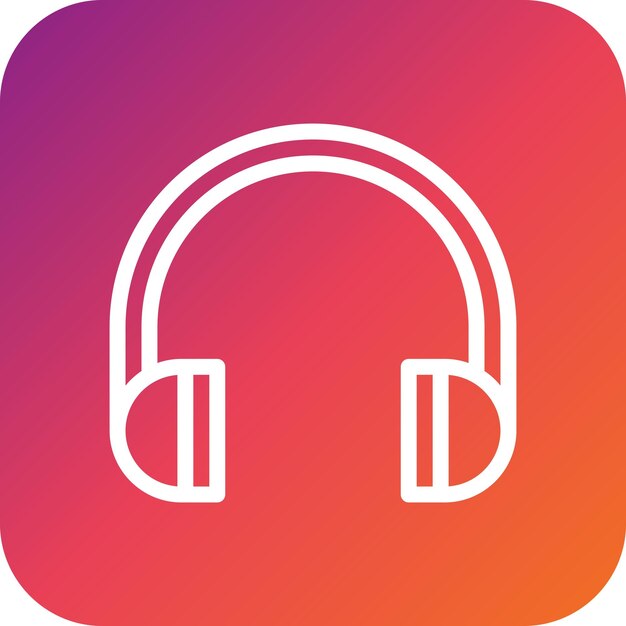 Ilustración del diseño del icono vectorial de los auriculares