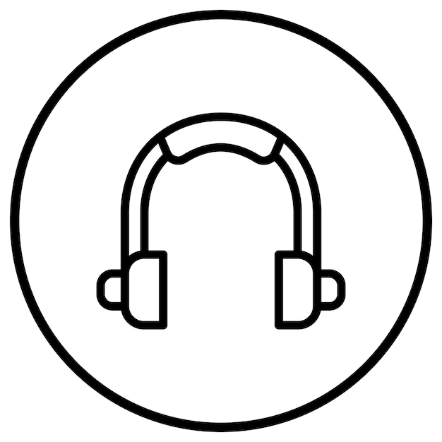 Ilustración del diseño del icono vectorial de los auriculares