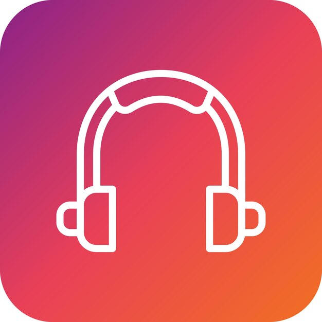 Ilustración del diseño del icono vectorial de los auriculares