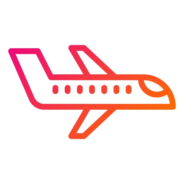 Ilustración del diseño del icono vectorial del avión