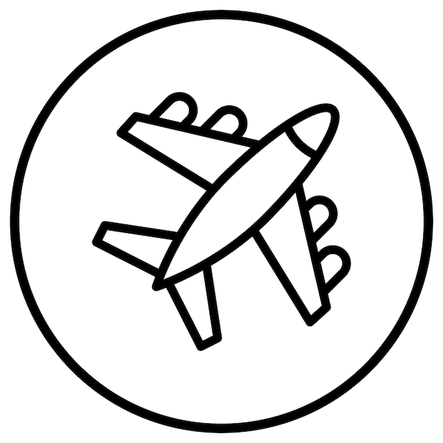 Ilustración del diseño del icono vectorial del avión