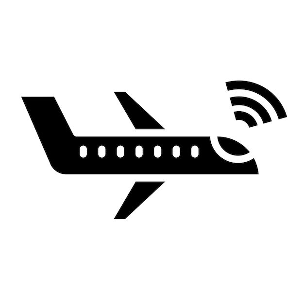 Ilustración del diseño del icono vectorial del avión