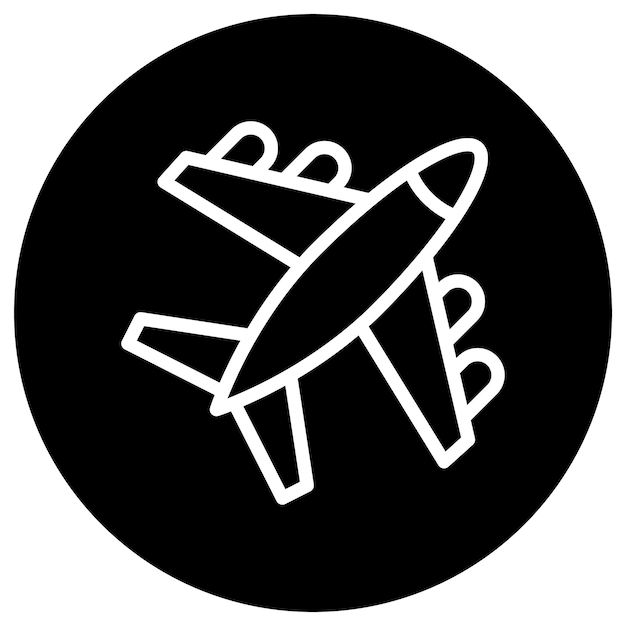 Ilustración del diseño del icono vectorial del avión