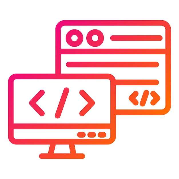 Ilustración del diseño del icono vectorial de backend