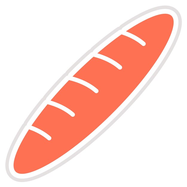 Ilustración del diseño del icono vectorial de la baguette