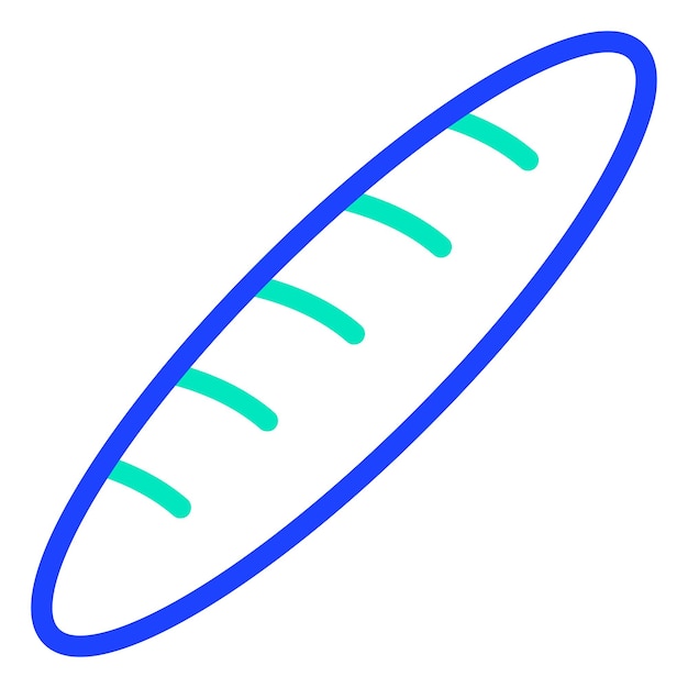 Ilustración del diseño del icono vectorial de la baguette