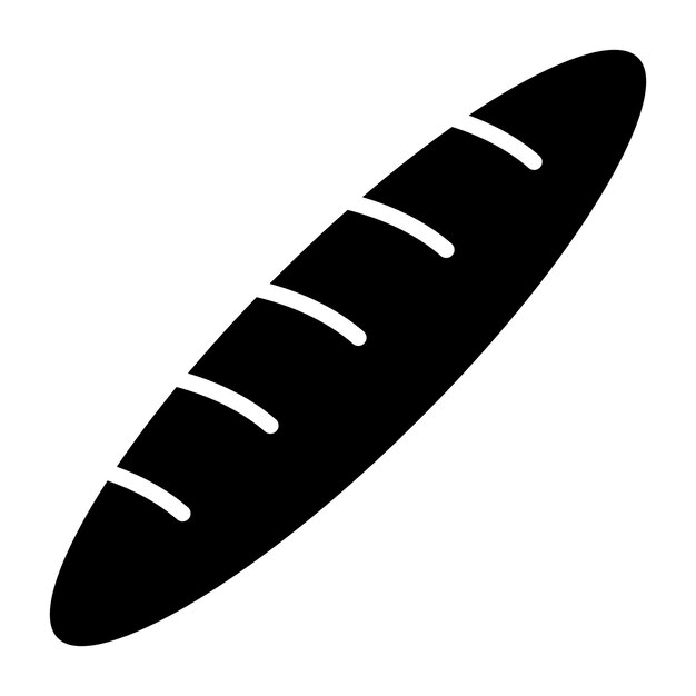 Ilustración del diseño del icono vectorial de la baguette