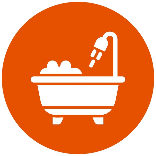 Ilustración del diseño del icono vectorial de la bañera
