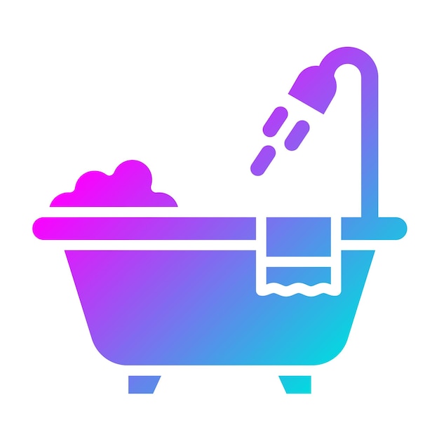 Ilustración del diseño del icono vectorial de la bañera