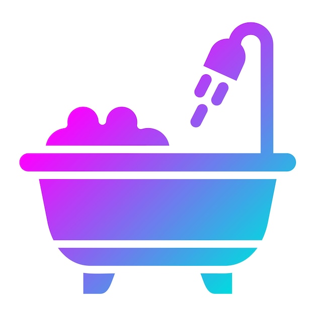 Ilustración del diseño del icono vectorial de la bañera