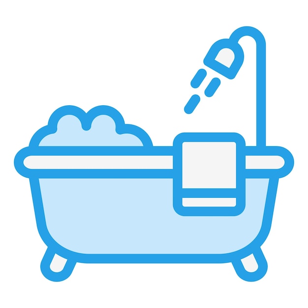 Ilustración del diseño del icono vectorial de la bañera