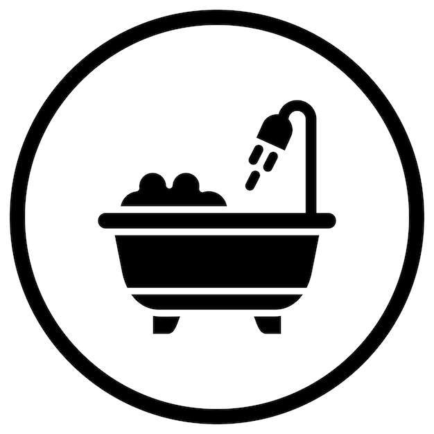 Ilustración del diseño del icono vectorial de la bañera