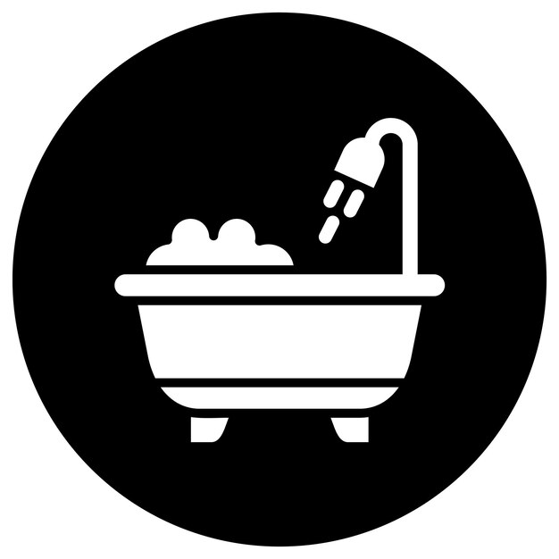 Ilustración del diseño del icono vectorial de la bañera
