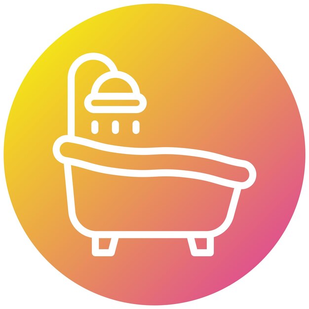 Ilustración del diseño del icono vectorial de la bañera
