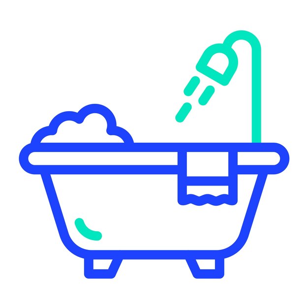 Ilustración del diseño del icono vectorial de la bañera