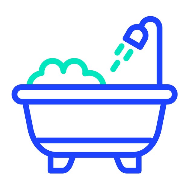 Ilustración del diseño del icono vectorial de la bañera