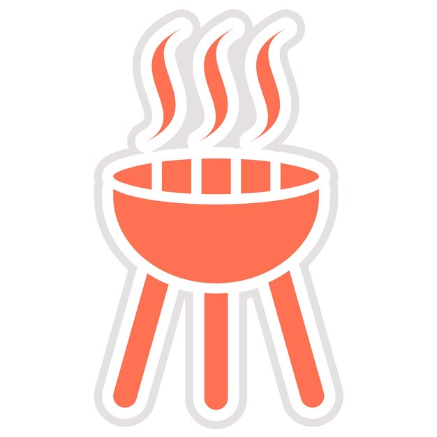 Ilustración del diseño del icono vectorial de la barbacoa
