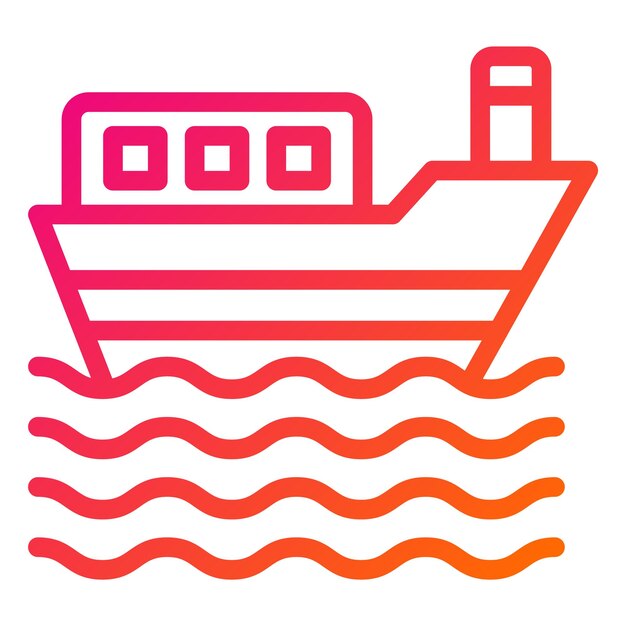 Ilustración del diseño del icono vectorial del barco