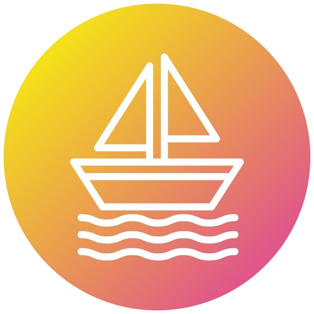 Ilustración del diseño del icono vectorial del barco