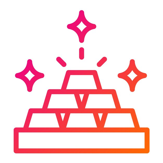 Ilustración del diseño del icono vectorial de las barras de oro