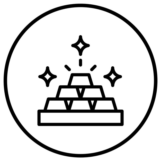 Ilustración del diseño del icono vectorial de las barras de oro