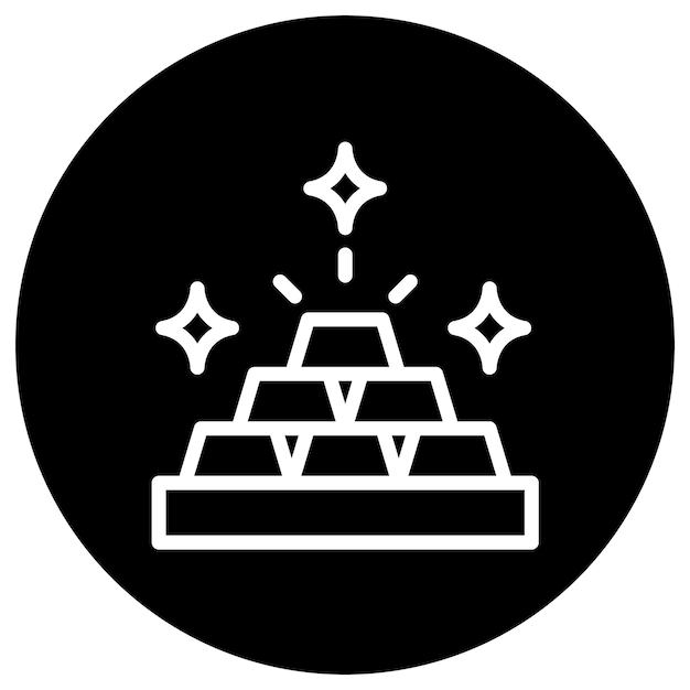 Ilustración del diseño del icono vectorial de las barras de oro