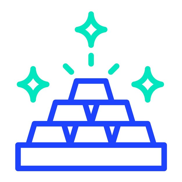 Ilustración del diseño del icono vectorial de las barras de oro