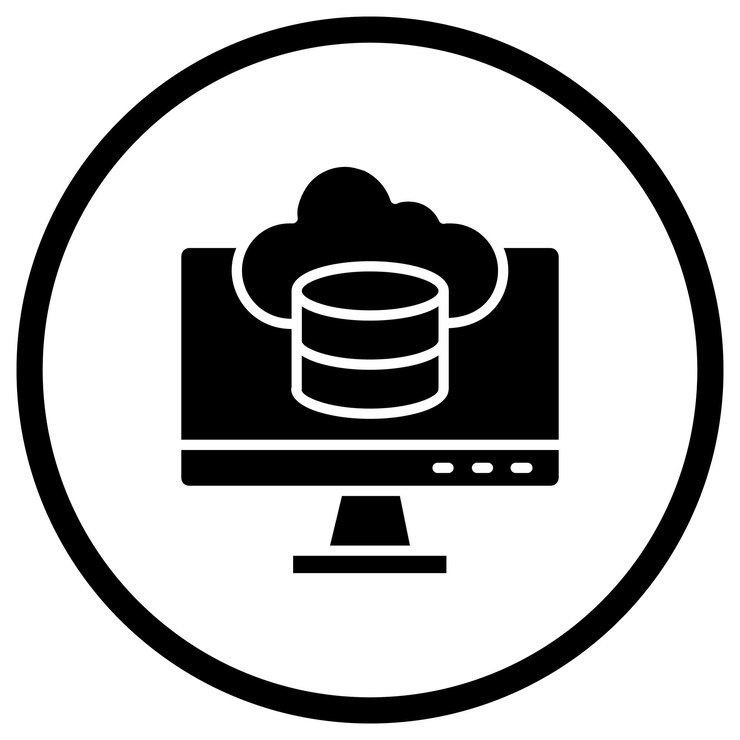 Vector ilustración del diseño del icono vectorial de la base de datos de la nube