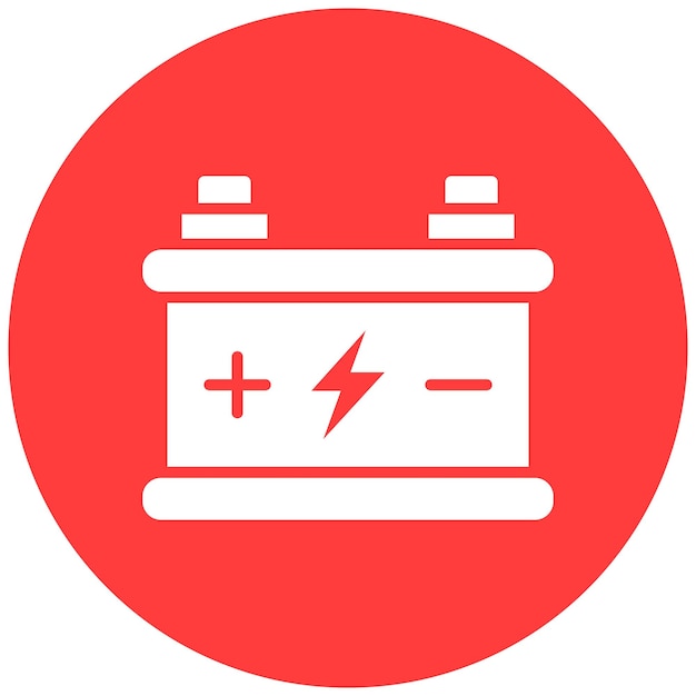 Ilustración del diseño del icono vectorial de la batería de automóvil