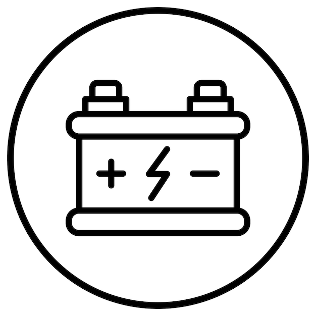 Ilustración del diseño del icono vectorial de la batería de automóvil