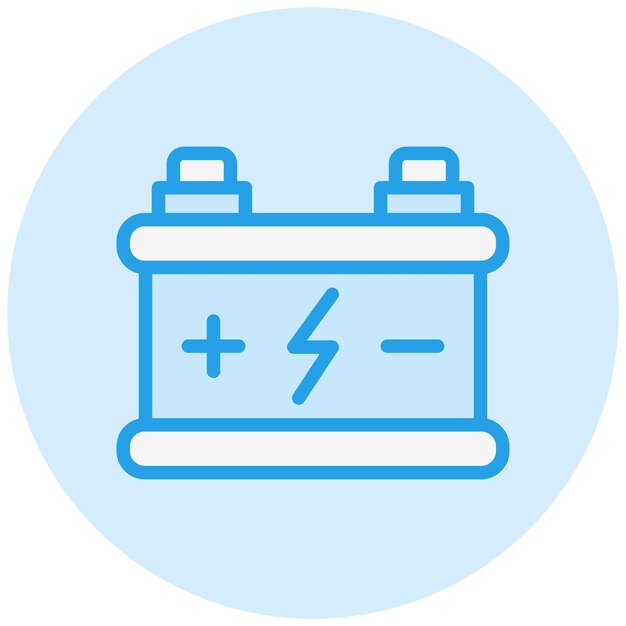 Ilustración del diseño del icono vectorial de la batería de automóvil