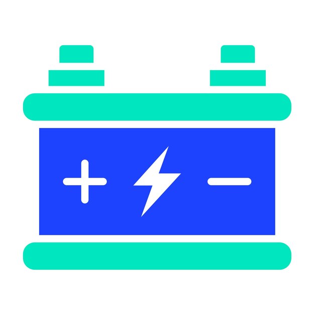 Ilustración del diseño del icono vectorial de la batería de automóvil