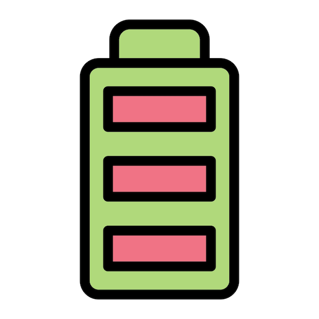 Ilustración del diseño del icono vectorial de la batería