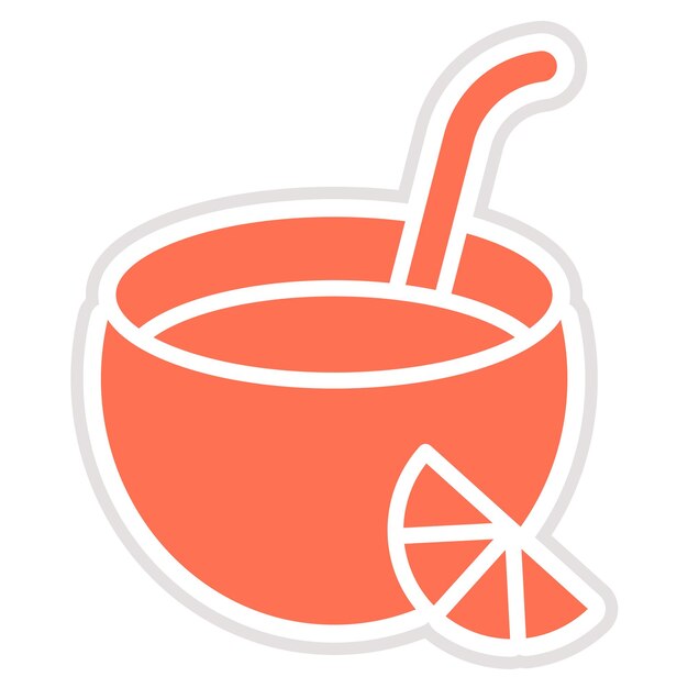 Ilustración del diseño del icono vectorial de la bebida de coco