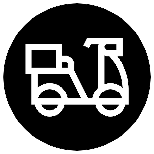 Ilustración del diseño del icono vectorial de la bicicleta de entrega